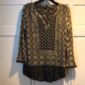 NWOT LUCKY BRAND Mixed Pattern Top